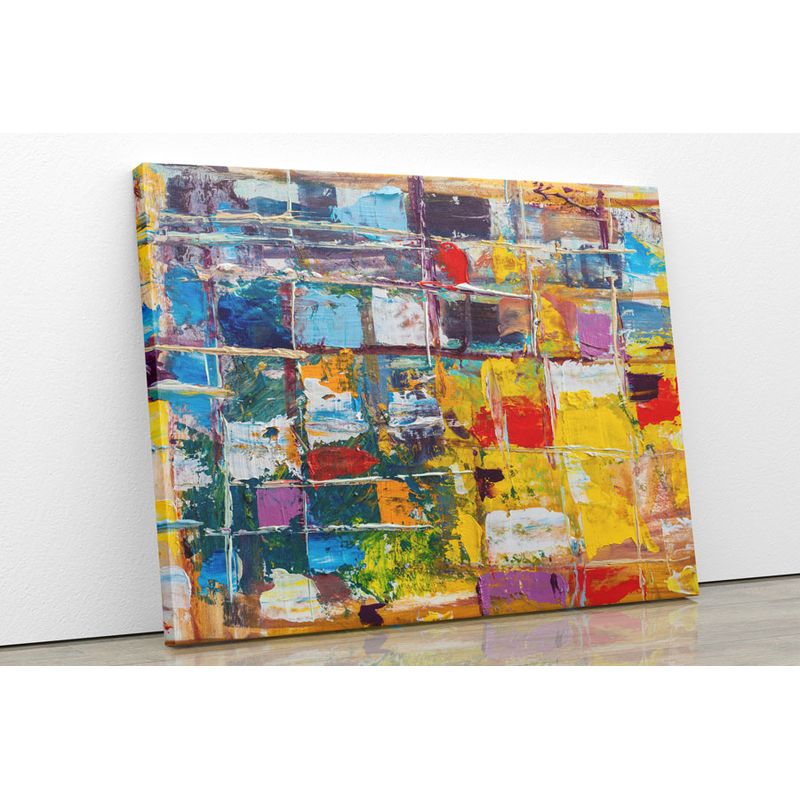 TAYRONA STORE - Cuadro En Lienzo Para La Sala Pintura Abstracta 130 40x30cm