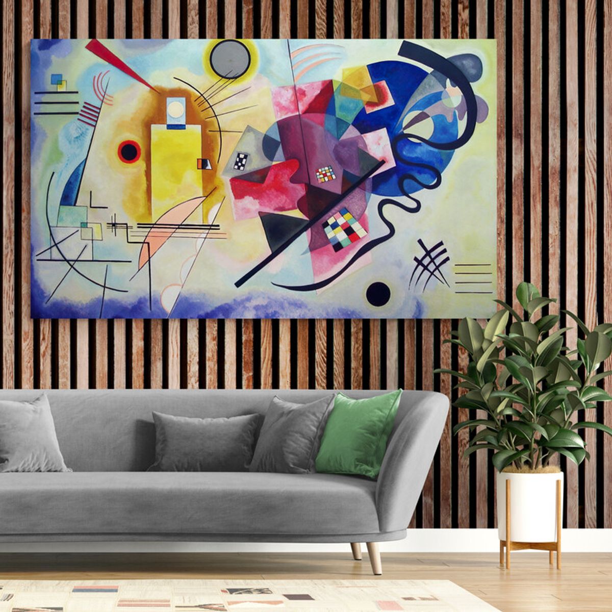 TAYRONA STORE - Cuadro Lienzo Para La Sala Estilo Vasili Kandinski 010 170x100cm