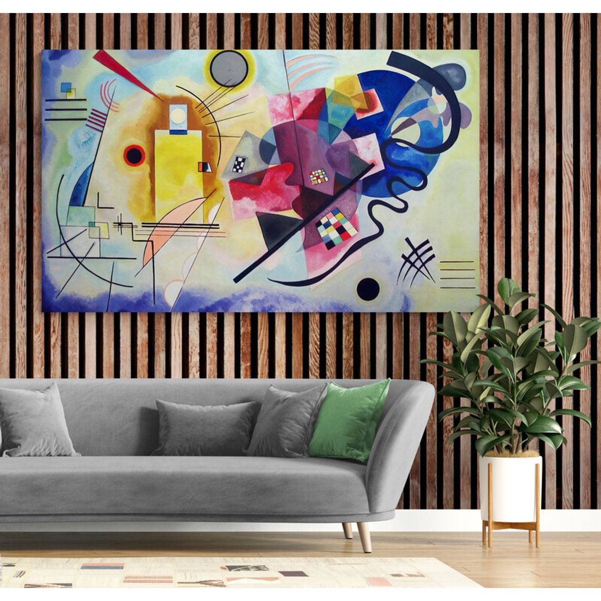 TAYRONA STORE - Cuadro Lienzo Para La Sala Estilo Vasili Kandinski 010 170x100cm