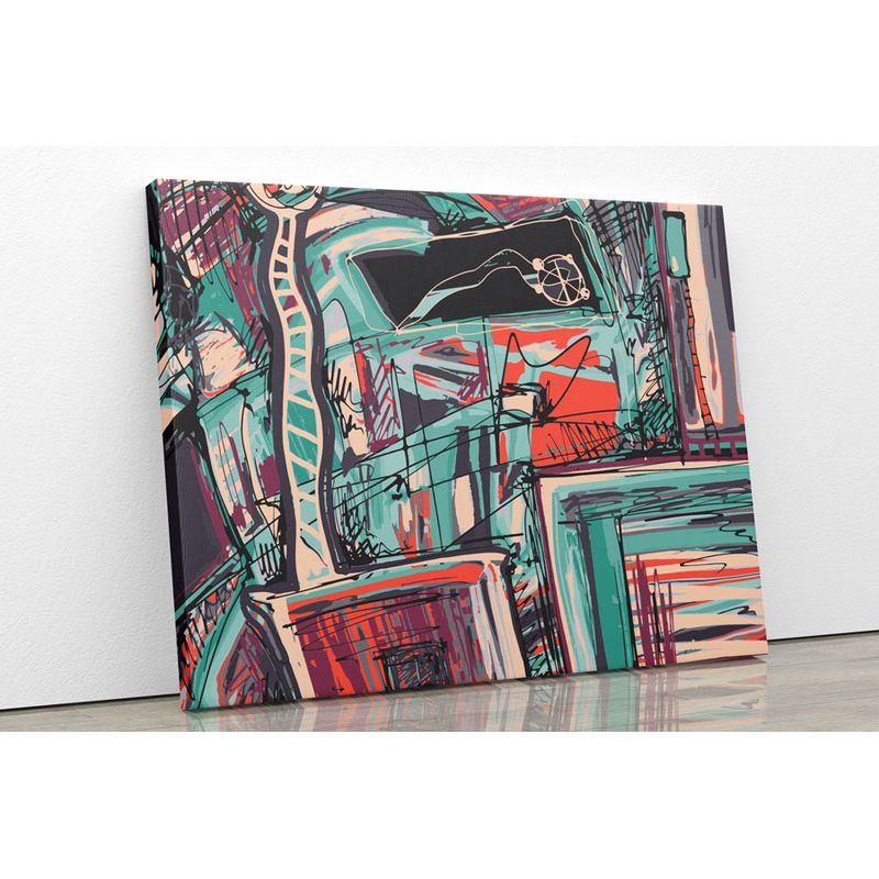 TAYRONA STORE - Cuadro En Lienzo Para La Sala Pintura Abstracta 20 100x75cm