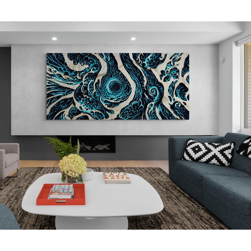 TAYRONA STORE - Cuadro En Lienzo Para La Sala Abstracto Colores 344 130x60cm