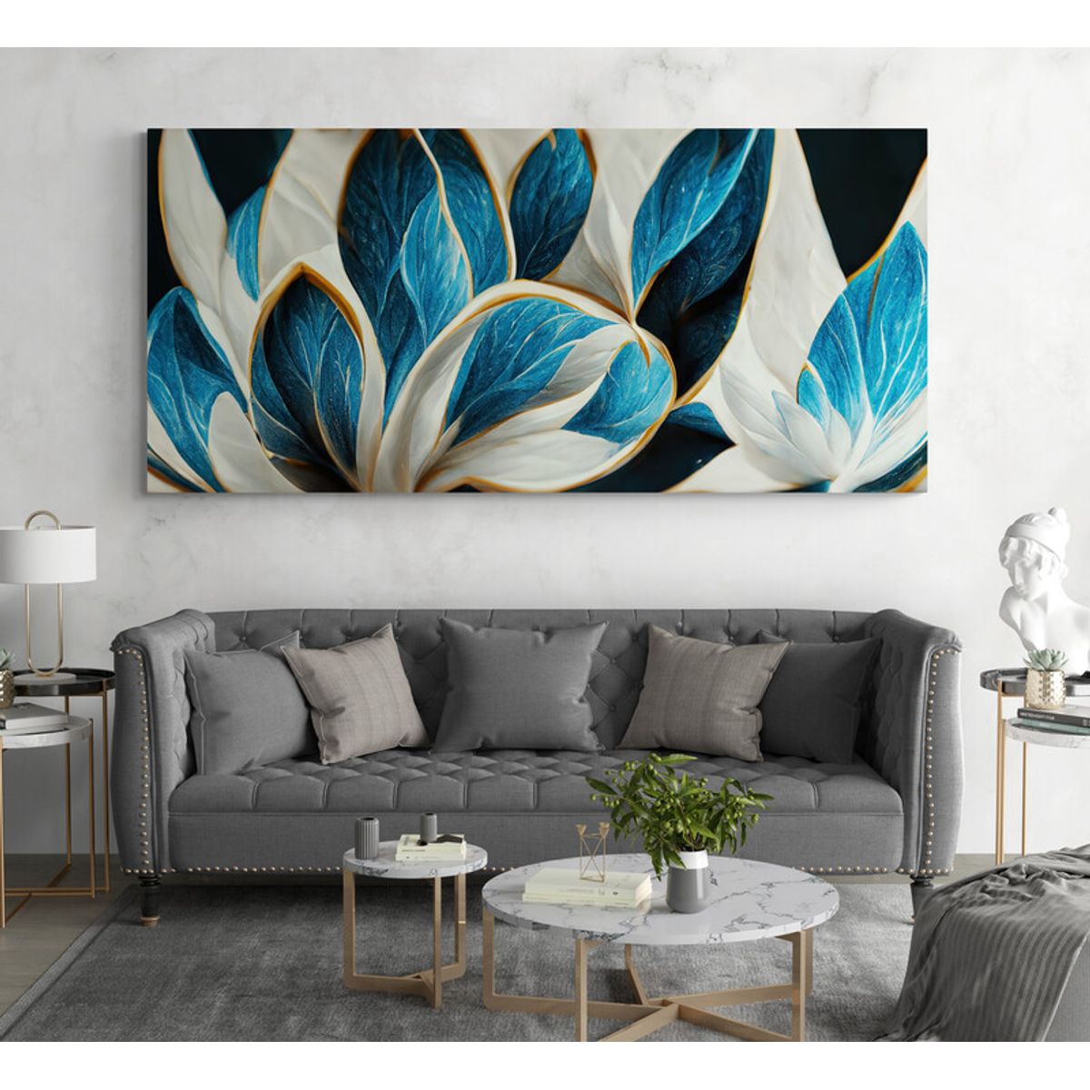 TAYRONA STORE - Cuadro En Lienzo Para La Sala Abstracto Colores 345 110x50cm