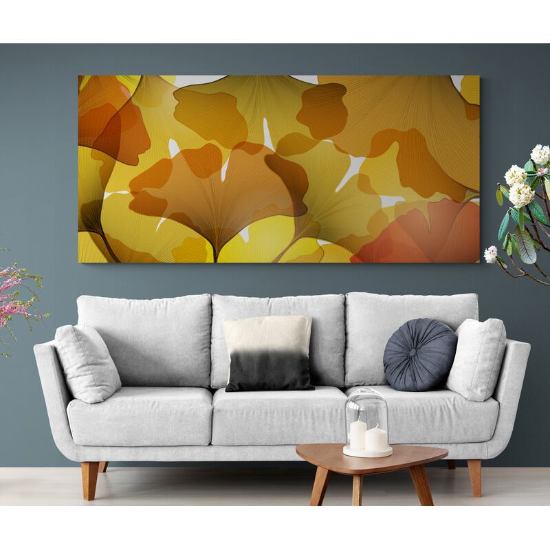 TAYRONA STORE - Cuadro En Lienzo Para La Sala Hojas 149 90x40cm