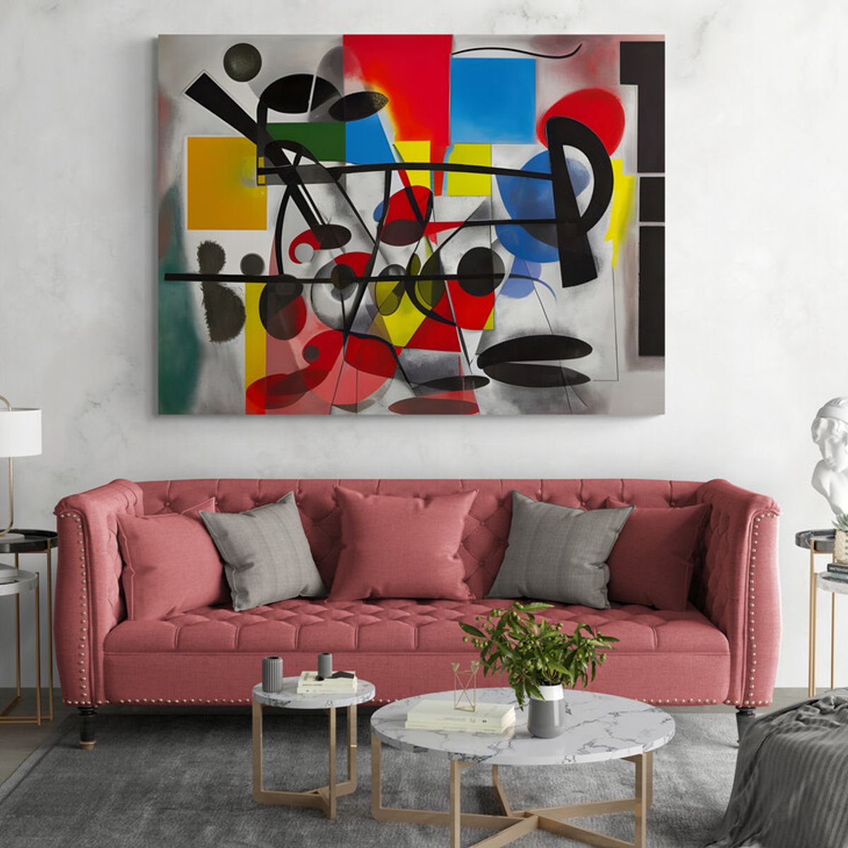 TAYRONA STORE - Cuadro Lienzo Para La Sala Estilo Vasili Kandinski 004 100x75cm