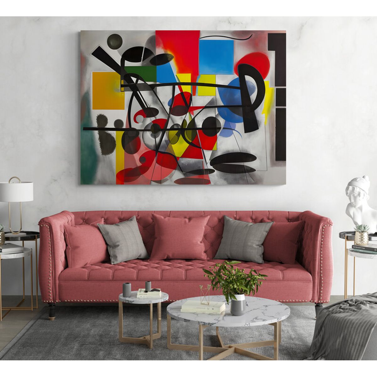 TAYRONA STORE - Cuadro Lienzo Para La Sala Estilo Vasili Kandinski 004 100x75cm