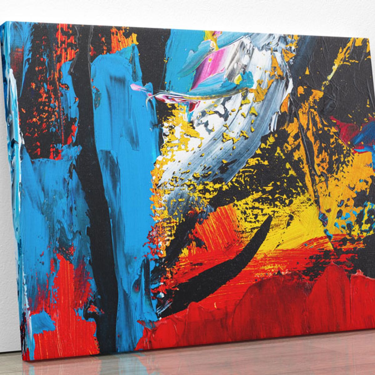 TAYRONA STORE - Cuadro En Lienzo Para La Sala Pintura Abstracta 76 80x60cm