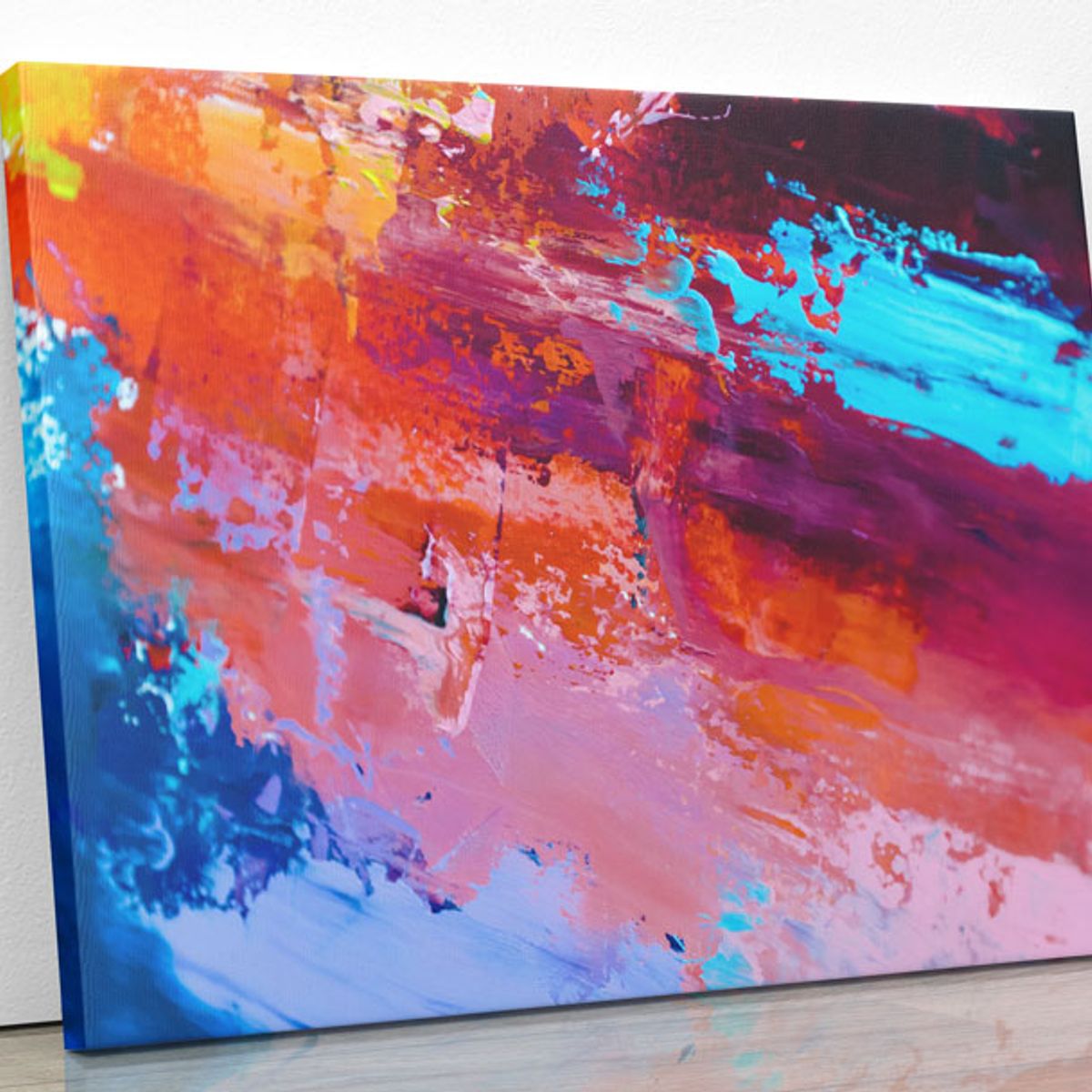TAYRONA STORE - Cuadro En Lienzo Para La Sala Pintura Abstracta 79 40x30cm.