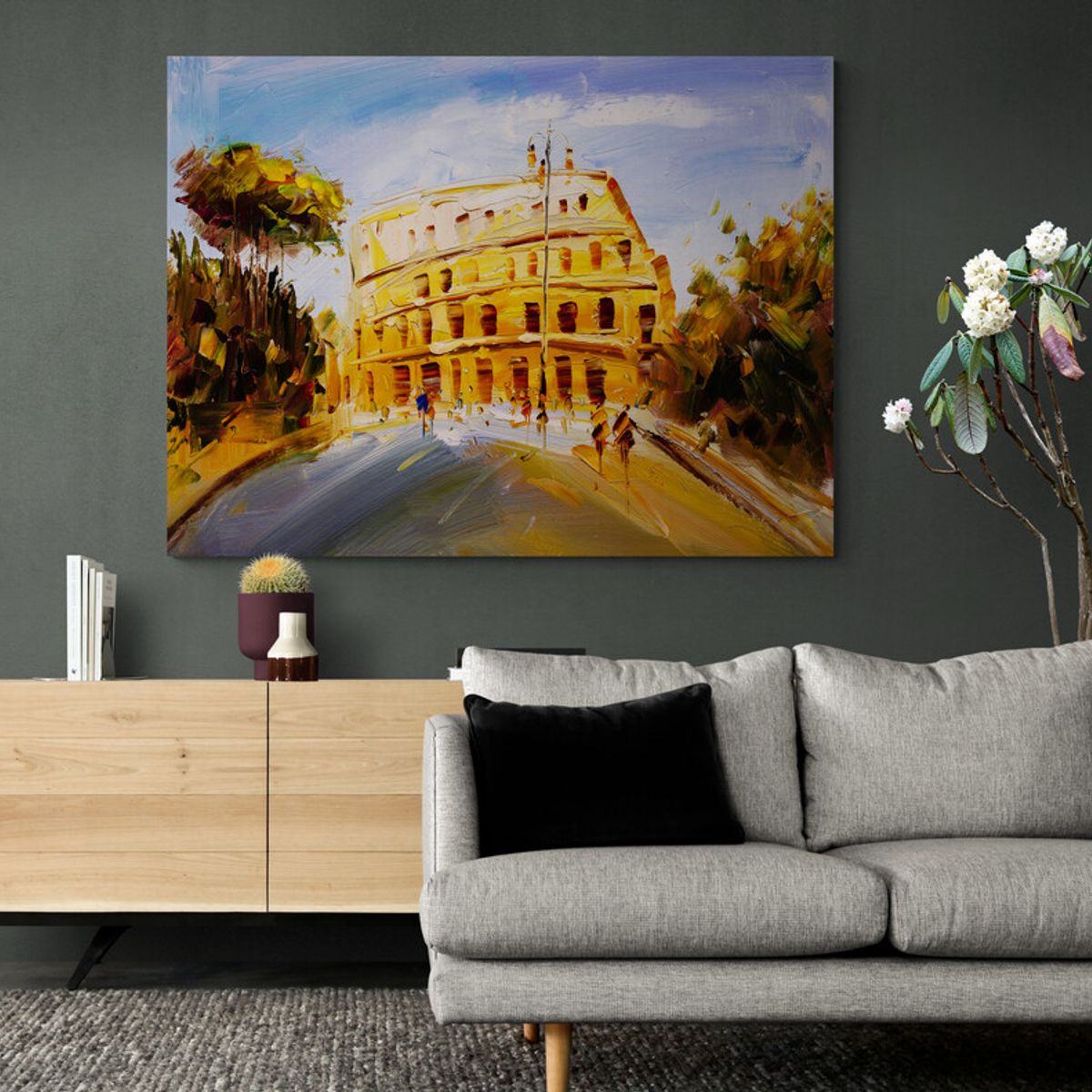 TAYRONA STORE - Cuadro Lienzo Para La Sala Pintura Ciudad Roma 119 80x60cm