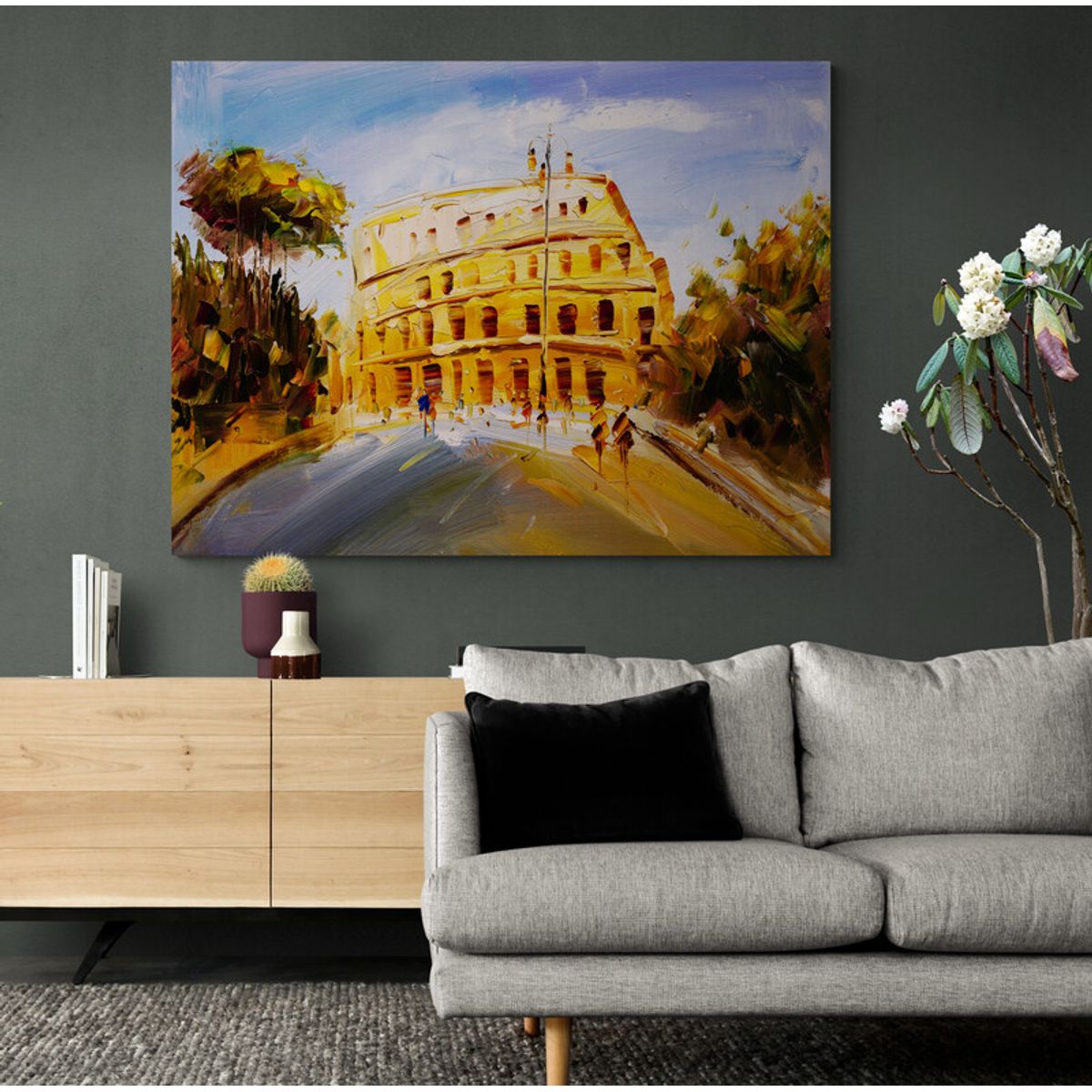 TAYRONA STORE - Cuadro Lienzo Para La Sala Pintura Ciudad Roma 119 80x60cm