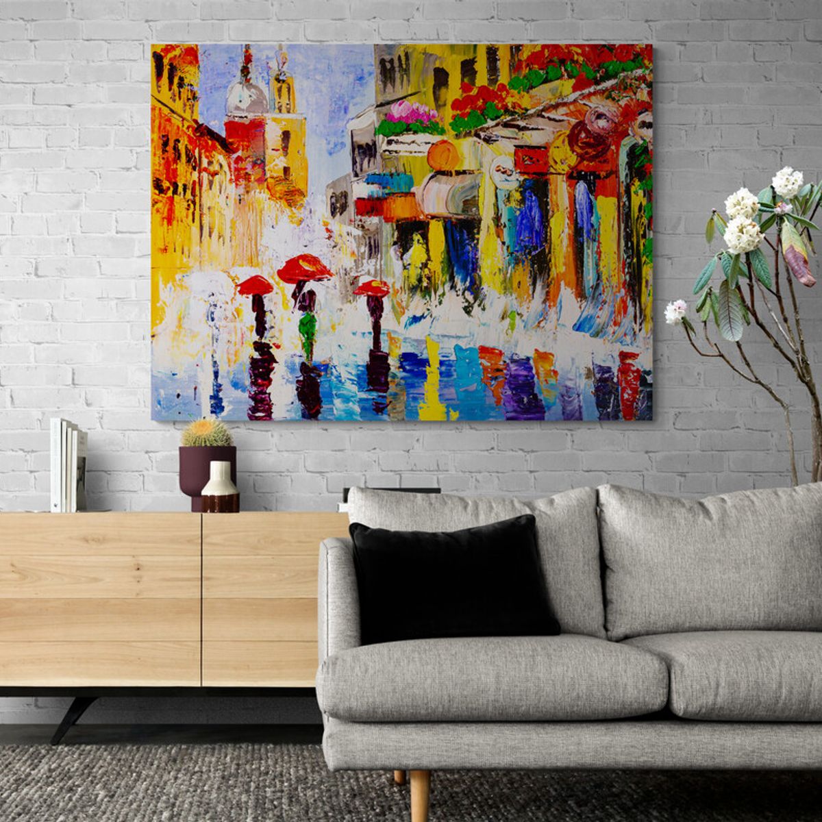 TAYRONA STORE - Cuadro En Lienzo Para La Sala Pintura Ciudad 128 40x30cm