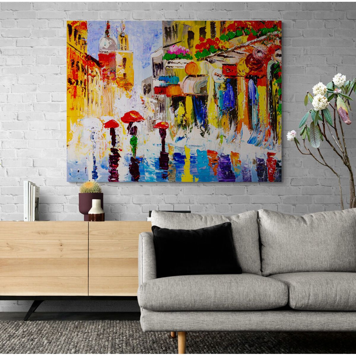 TAYRONA STORE - Cuadro En Lienzo Para La Sala Pintura Ciudad 128 40x30cm