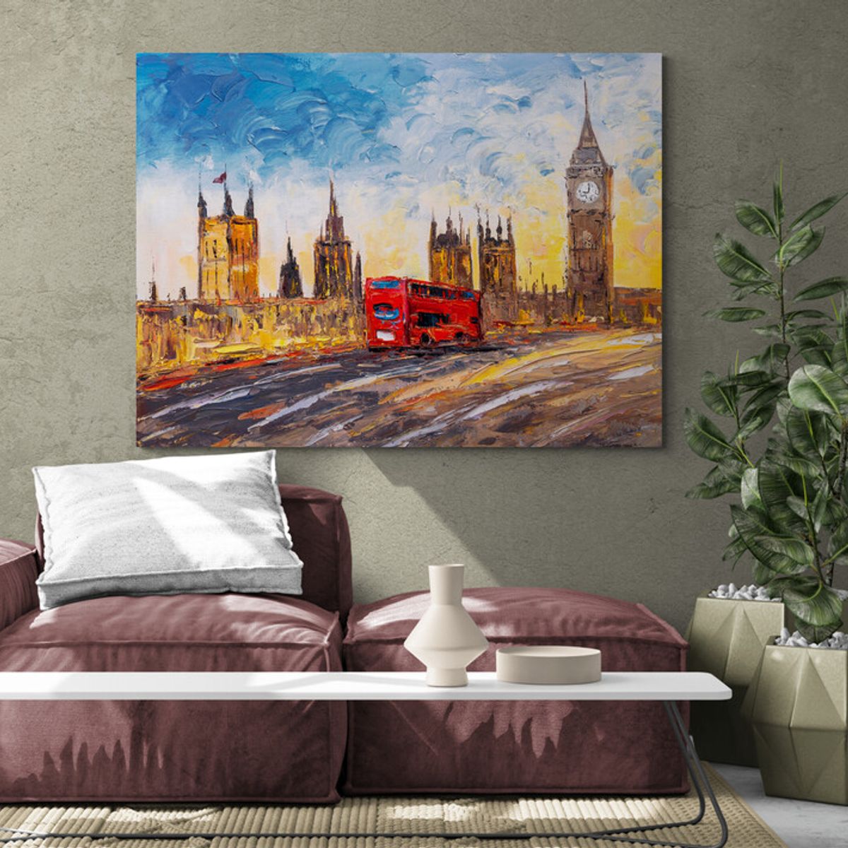 TAYRONA STORE - Cuadro Lienzo Para La Sala Pintura Ciudad Londres 111 40x30cm