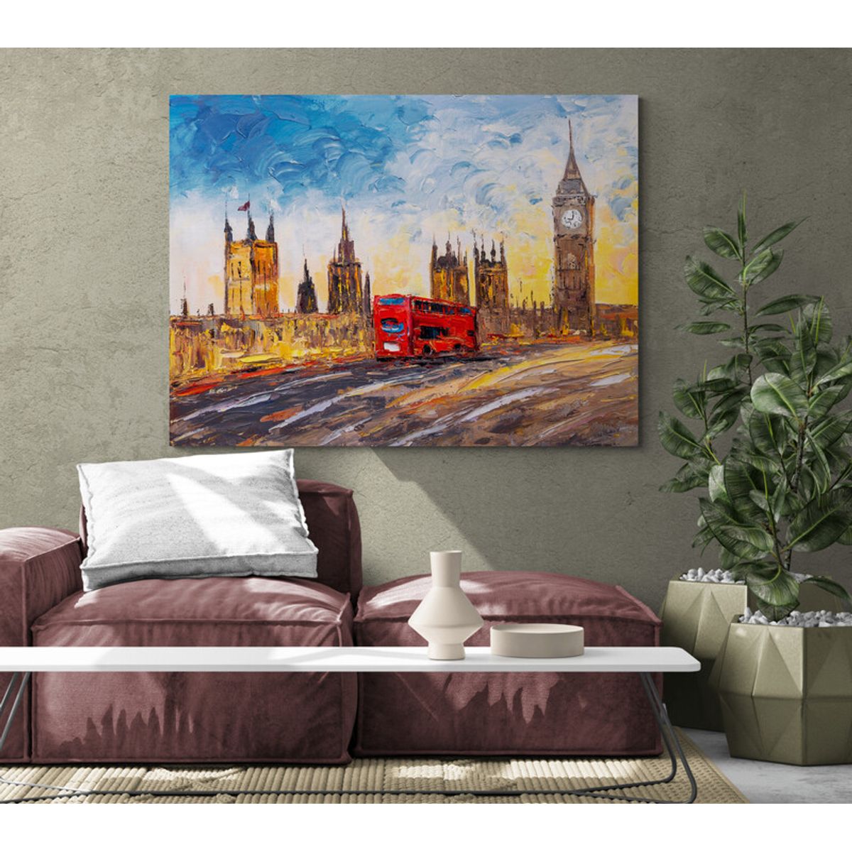 TAYRONA STORE - Cuadro Lienzo Para La Sala Pintura Ciudad Londres 111 40x30cm