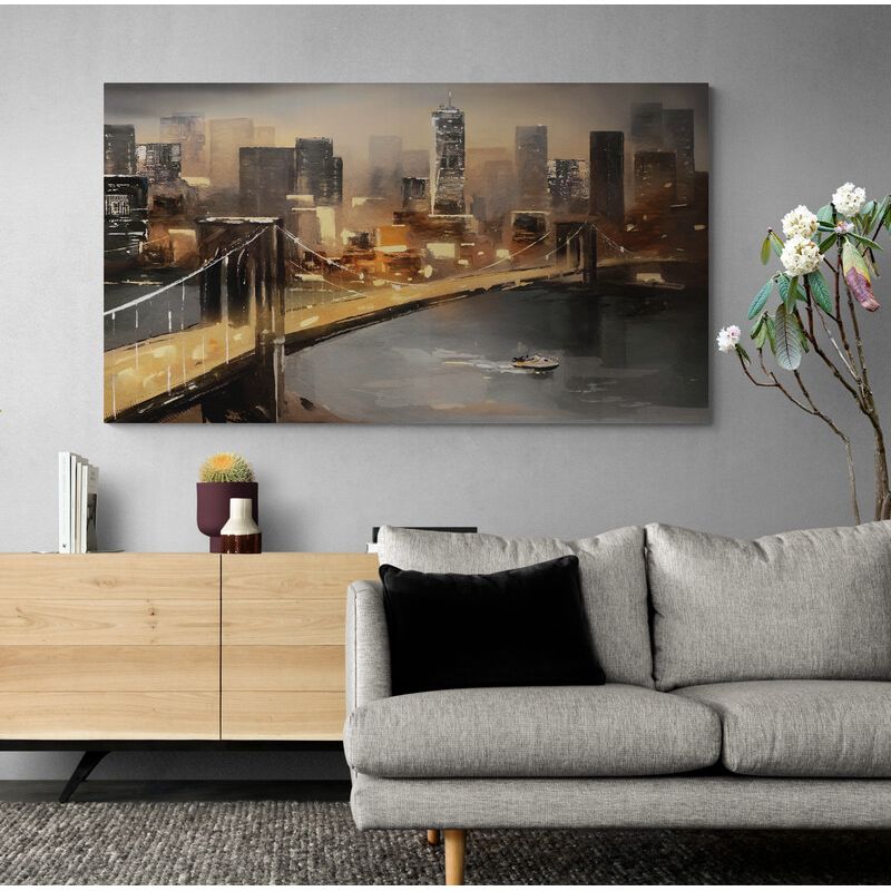 TAYRONA STORE - Cuadro Lienzo Para La Sala Pintura Ciudad New York 137 80x60cm