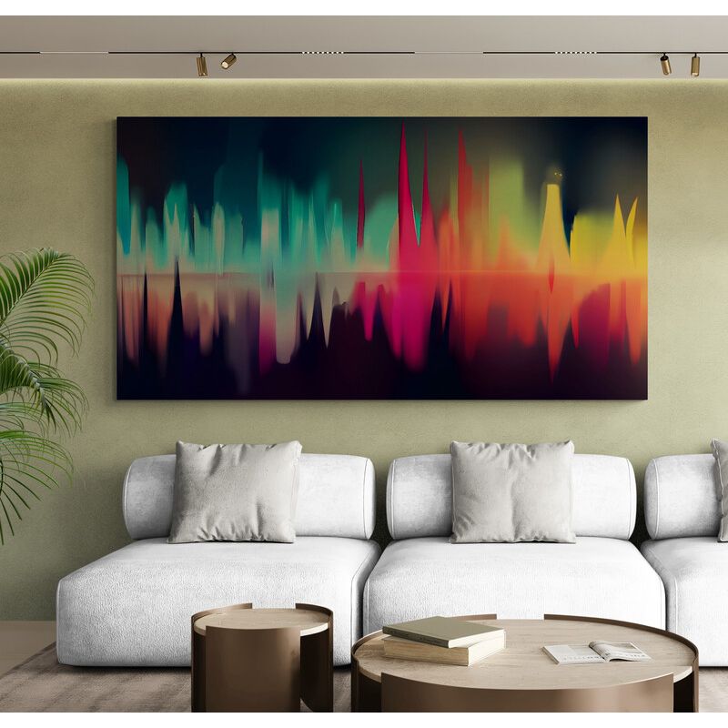 TAYRONA STORE - Cuadro En Lienzo Para La Sala Abstracto Colores 279 130x70cm