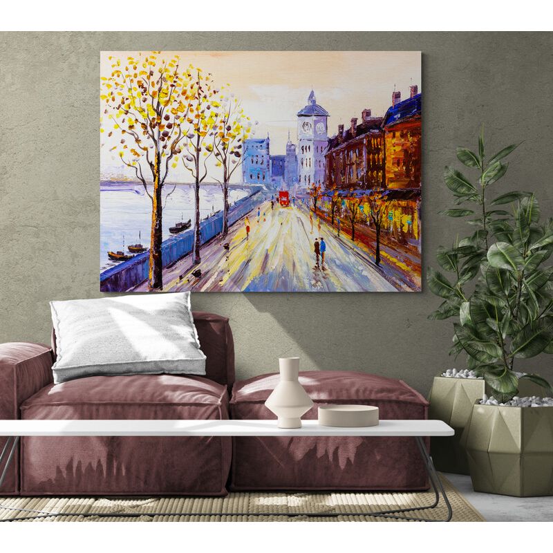 TAYRONA STORE - Cuadro En Lienzo Para La Sala Pintura Ciudad 115 80x60cm