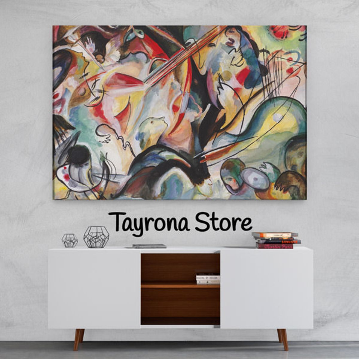 TAYRONA STORE - Cuadro En Lienzo Para La Sala Pintura Abstracta 105 120x80cm
