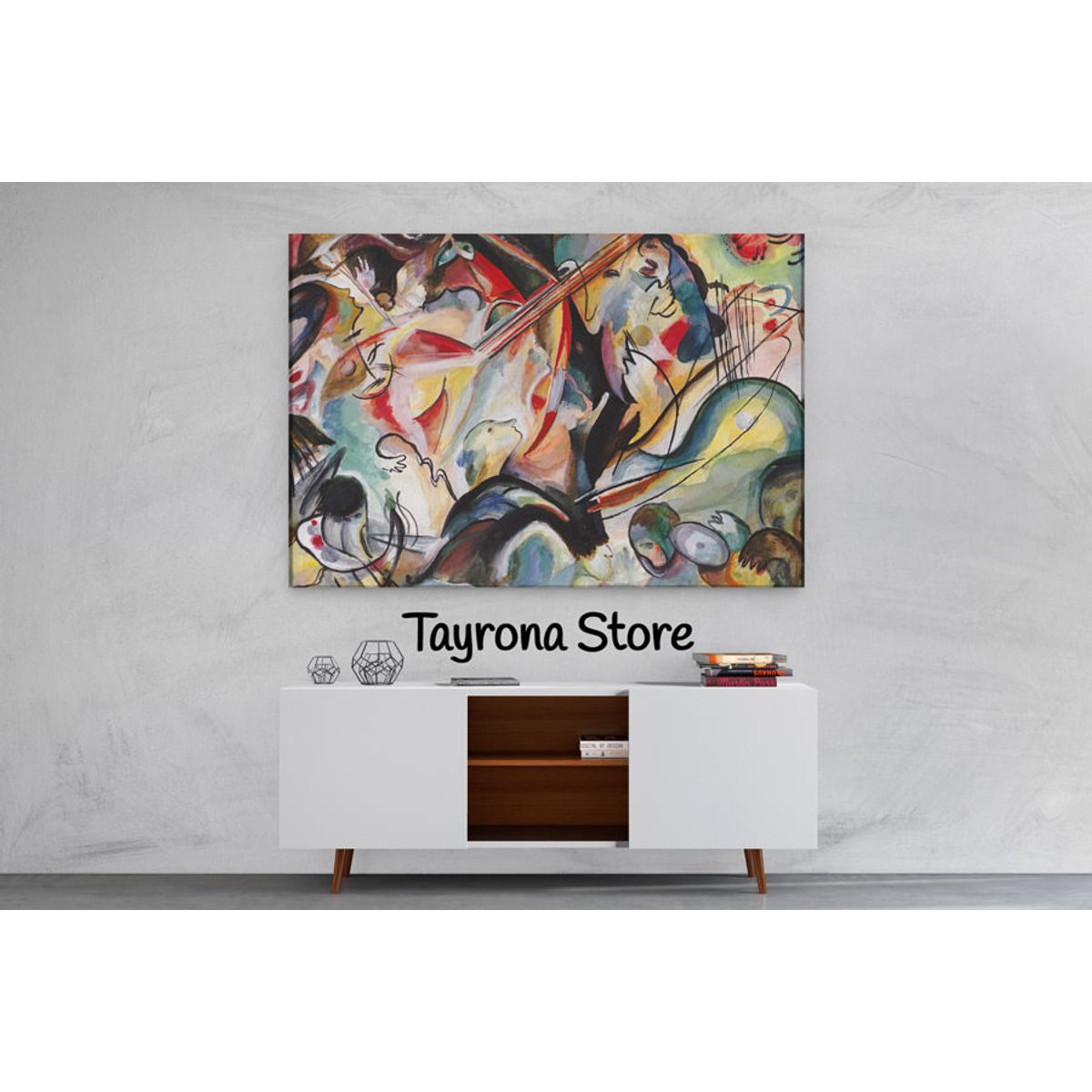 TAYRONA STORE - Cuadro En Lienzo Para La Sala Pintura Abstracta 105 120x80cm