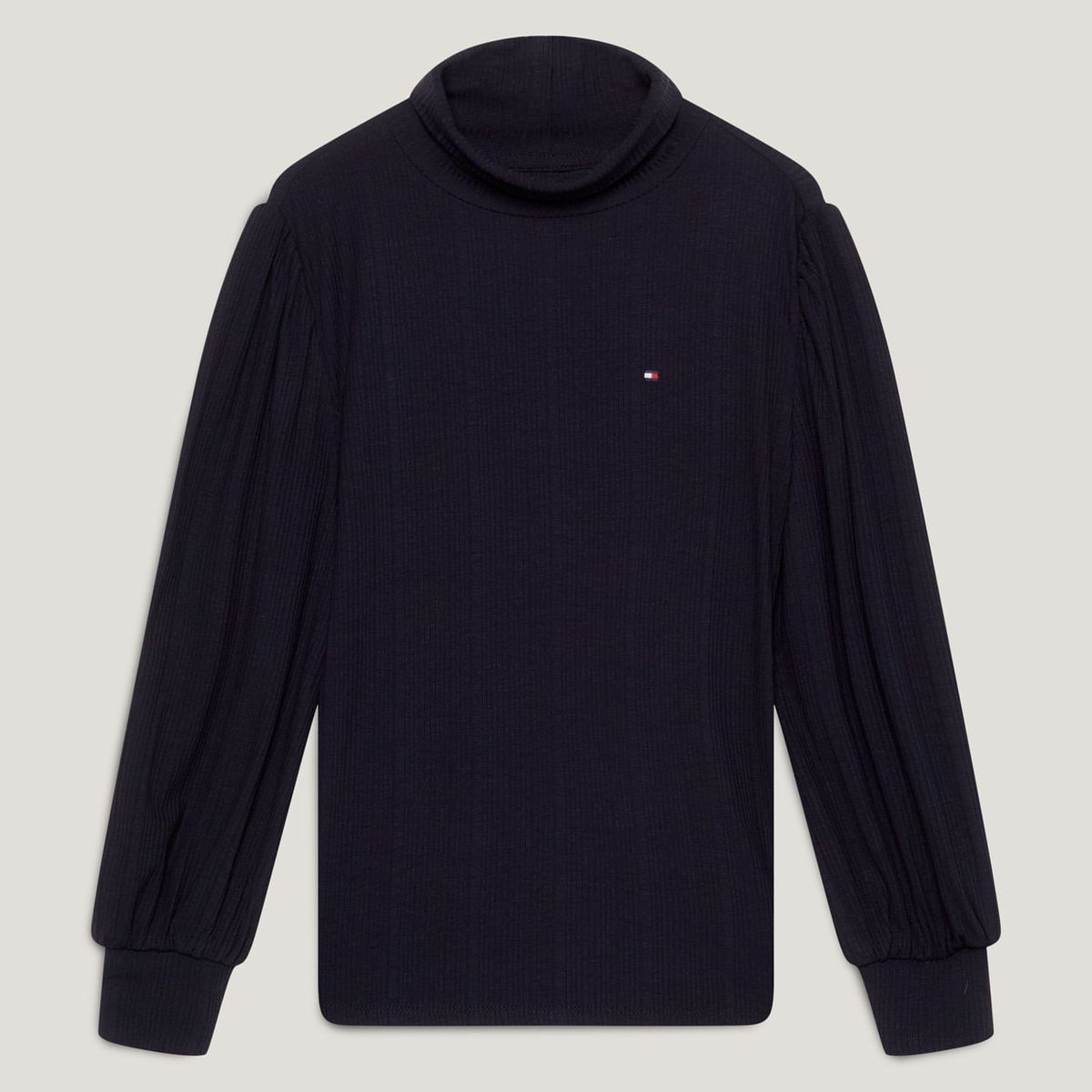 TOMMY HILFIGER - Camiseta Azul Con Cuello Alto Para Niña Tommy Hilfiger