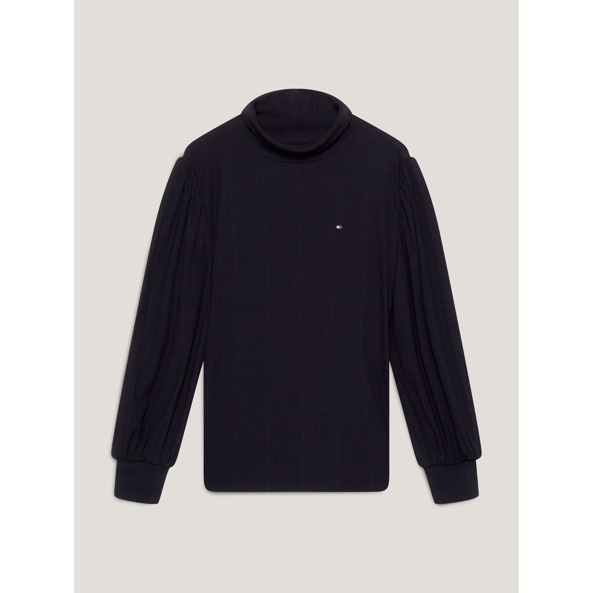 TOMMY HILFIGER - Camiseta Azul Con Cuello Alto Para Niña Tommy Hilfiger