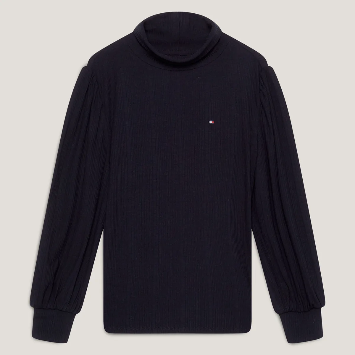 TOMMY HILFIGER - Camiseta Azul Con Cuello Alto Para Niña Tommy Hilfiger