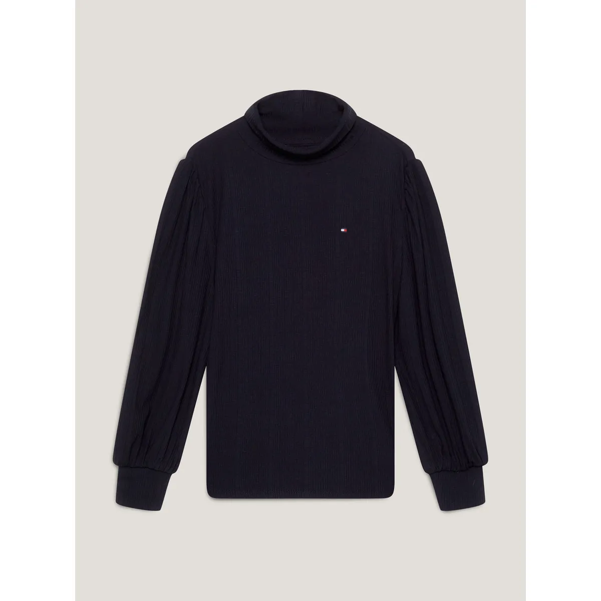 TOMMY HILFIGER - Camiseta Azul Con Cuello Alto Para Niña Tommy Hilfiger