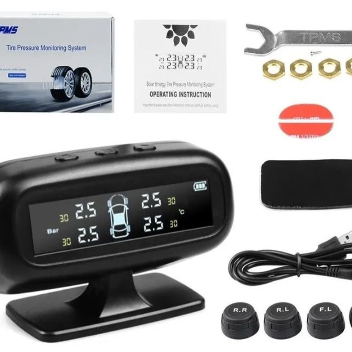 GENERICO - Sistema Monitoreo Presión Aire Llanta Tpms Carro Externo