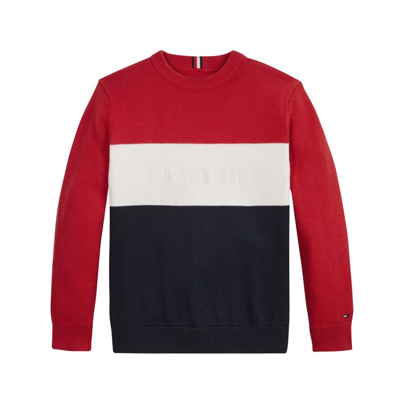 TOMMY HILFIGER - Saco Con Rayas y Logo Para Niño Tommy Hilfiger