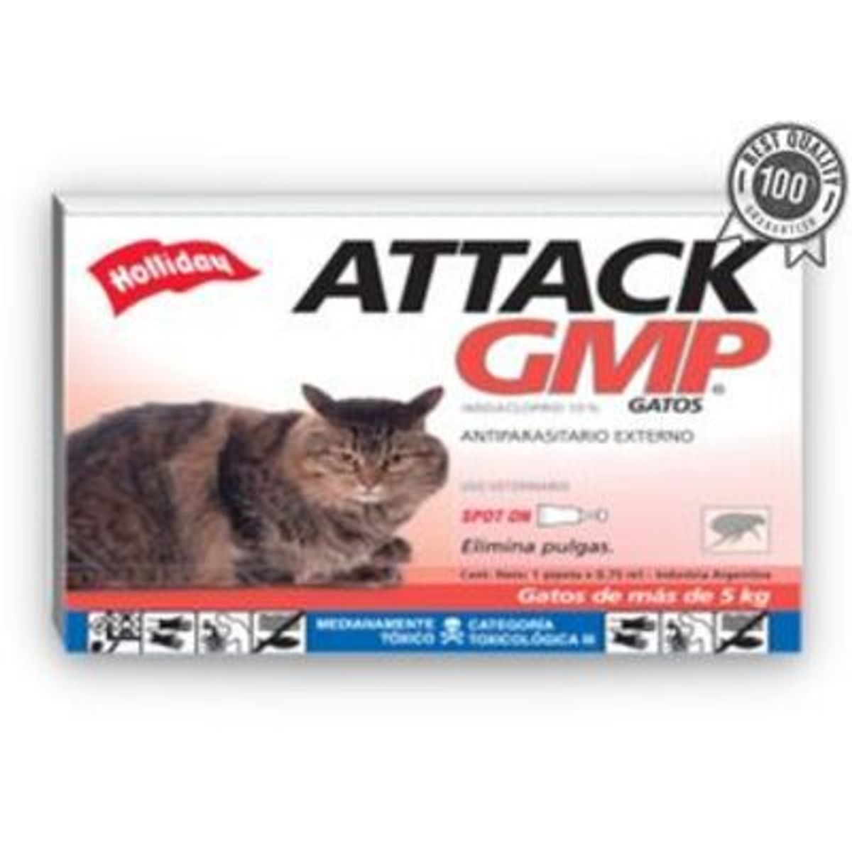 HOLLIDAY - ATTACK GATOS PIPETA CONTROL PULGAS  075ML