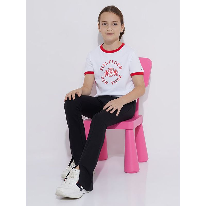 TOMMY HILFIGER - Camiseta De Niña Entallada Con Escudo Tommy Hilfiger