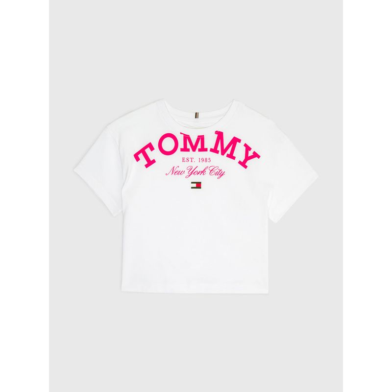 TOMMY HILFIGER - Camiseta De Niña Oversize Con Logo Tommy Hilfiger