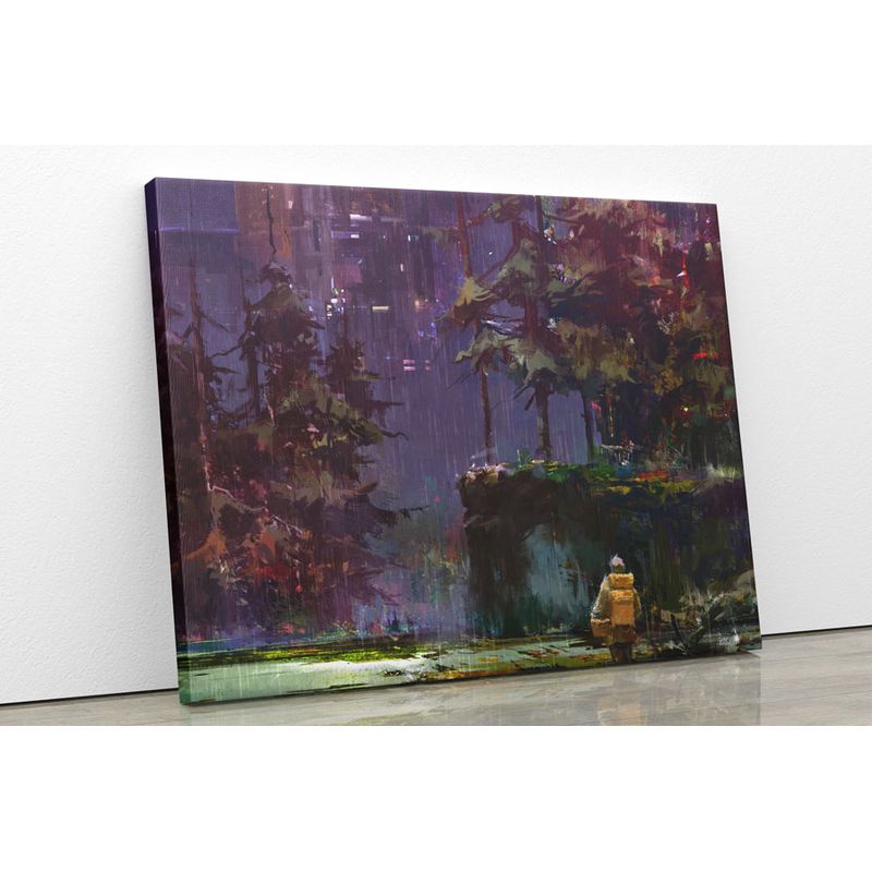 TAYRONA STORE - Cuadro En Lienzo Para La Sala Pintura Bosque 04 135x100cm