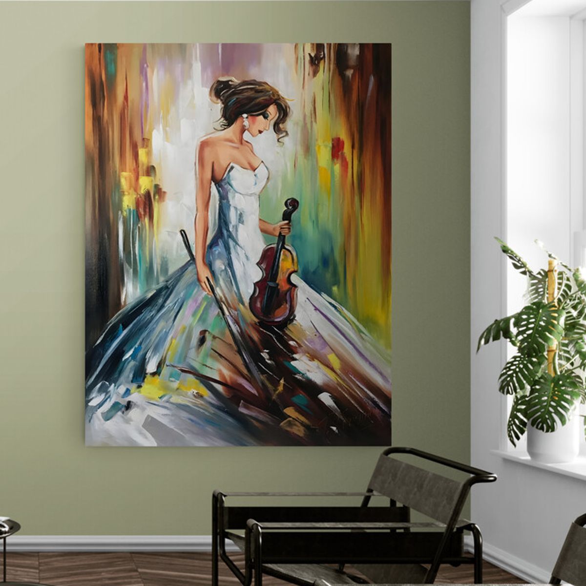 TAYRONA STORE - Cuadro En Lienzo Para La Sala Pintura Mujer 127 75x100cm