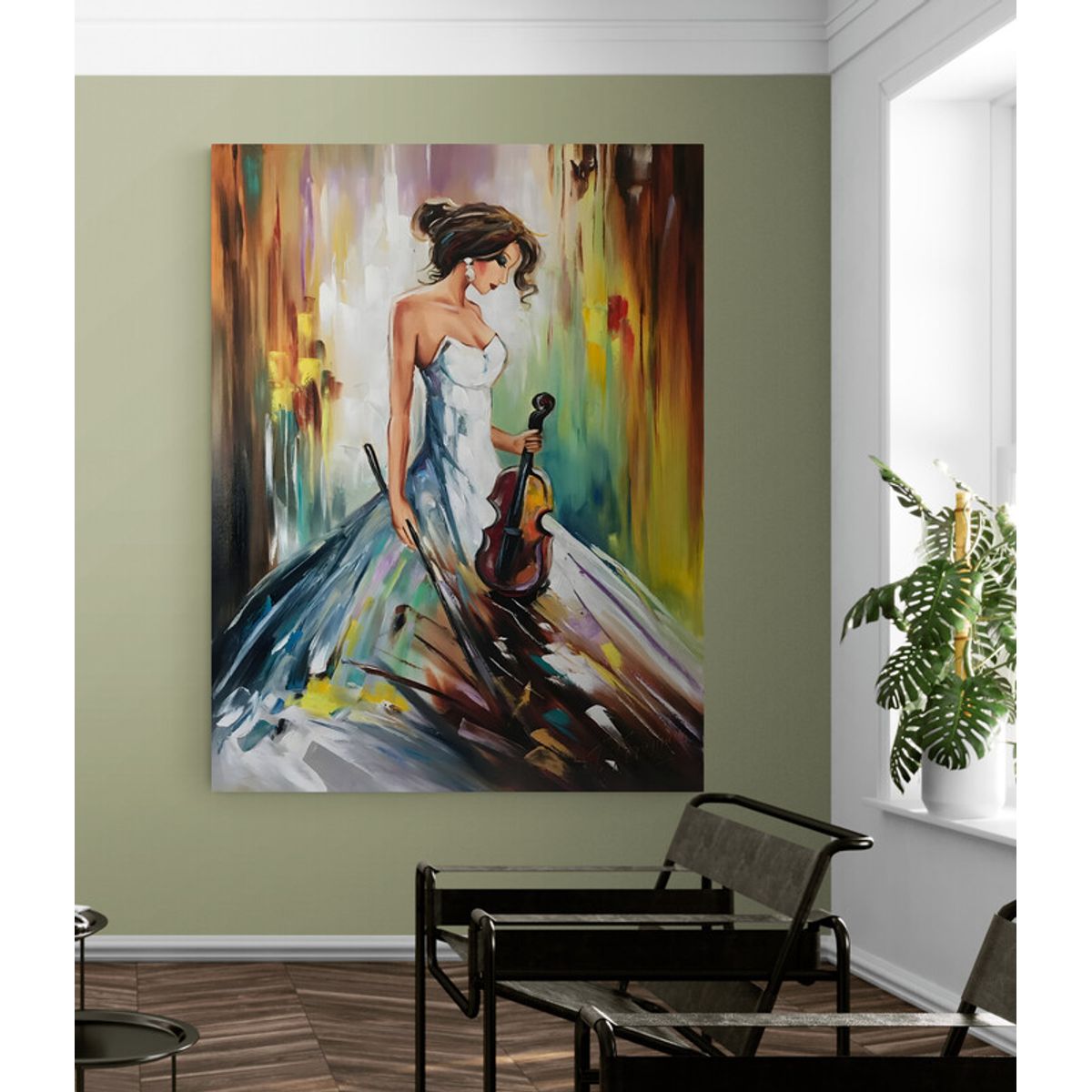 TAYRONA STORE - Cuadro En Lienzo Para La Sala Pintura Mujer 127 75x100cm