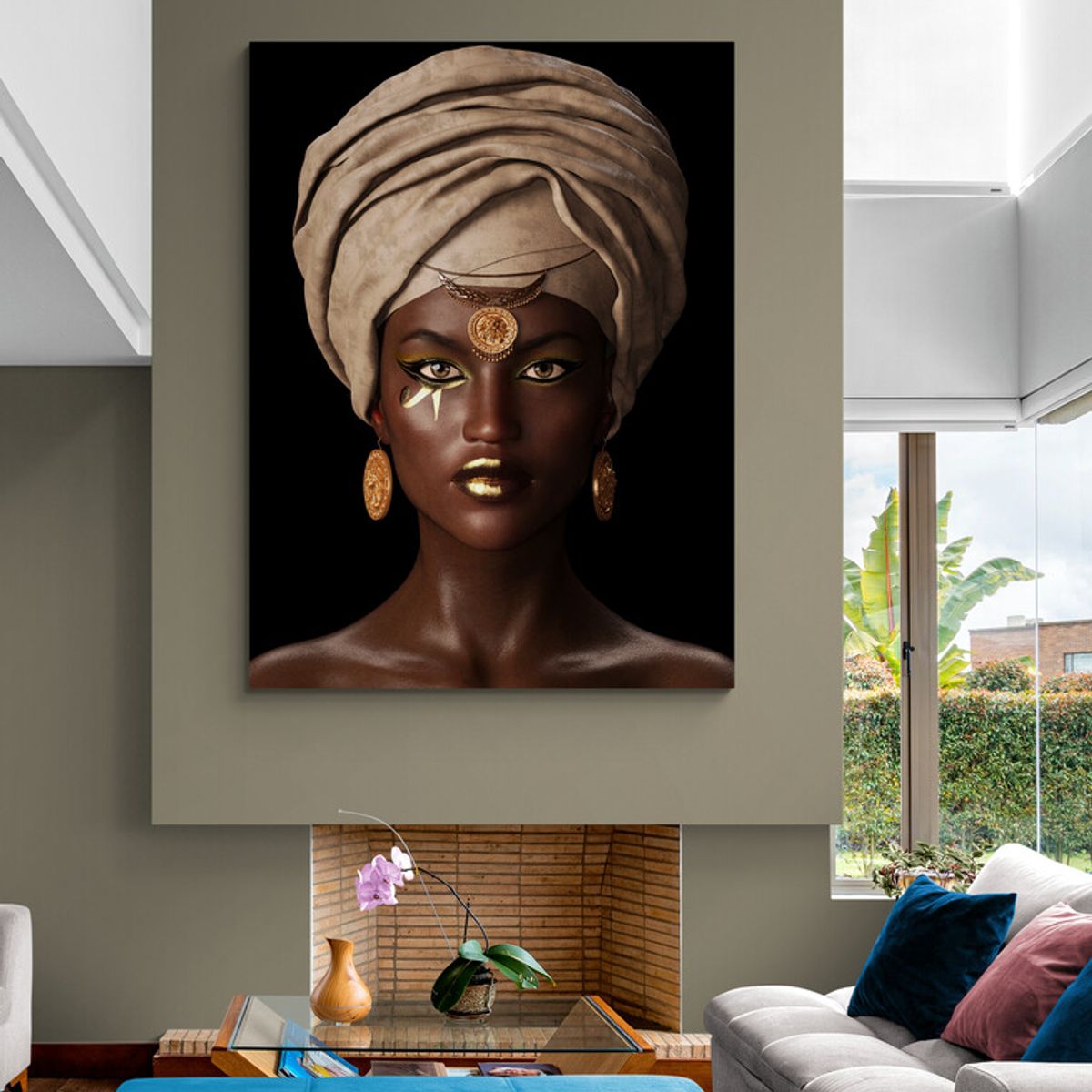 TAYRONA STORE - Cuadro En Lienzo Para La Sala Pintura Mujeres Africanas 007 60x80cm