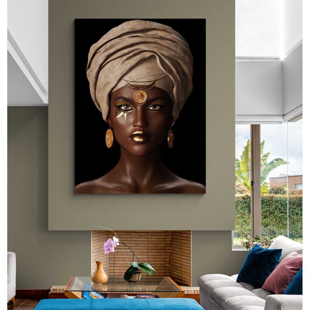 TAYRONA STORE - Cuadro En Lienzo Para La Sala Pintura Mujeres Africanas 007 60x80cm
