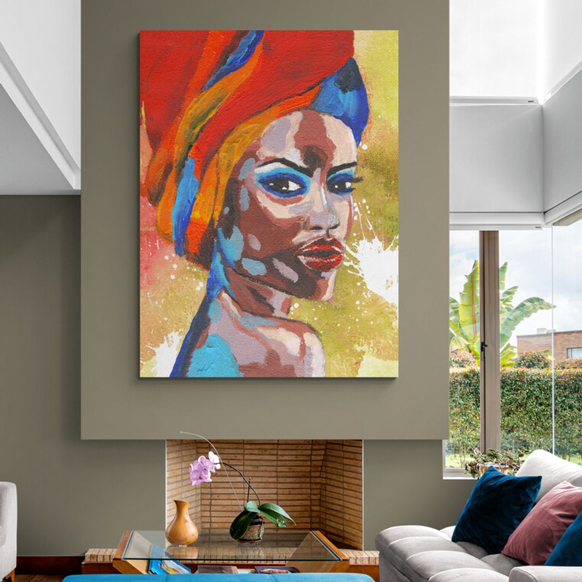 TAYRONA STORE - Cuadro En Lienzo Para La Sala Pintura Mujeres Africanas 019 100x135cm