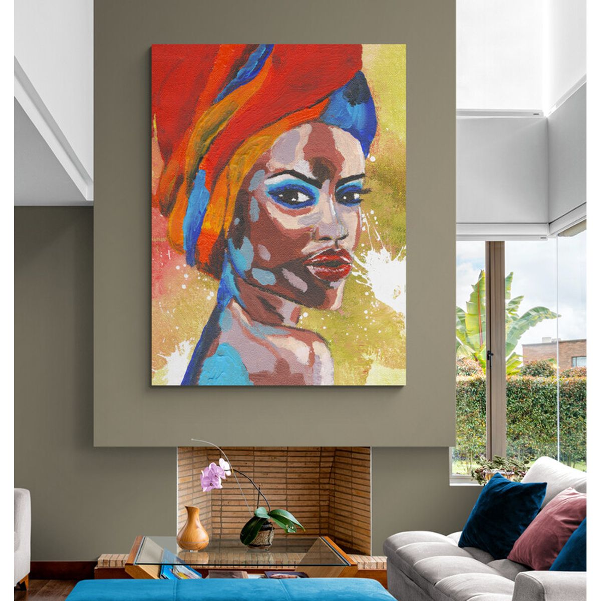 TAYRONA STORE - Cuadro En Lienzo Para La Sala Pintura Mujeres Africanas 019 100x135cm