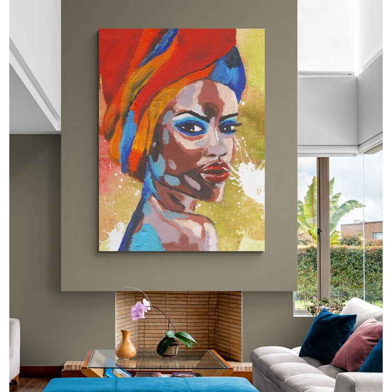TAYRONA STORE - Cuadro En Lienzo Para La Sala Pintura Mujeres Africanas 019 120x160cm
