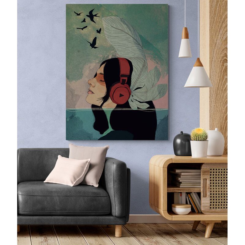 TAYRONA STORE - Cuadro En Lienzo Para La Sala Pintura Mujer 165 100x135cm
