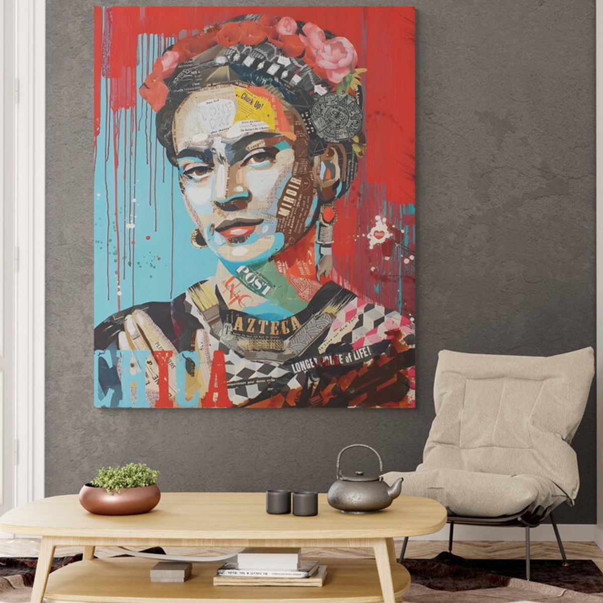 TAYRONA STORE - Cuadro En Lienzo Para La Sala Frida Kahlo 020 40x50cm