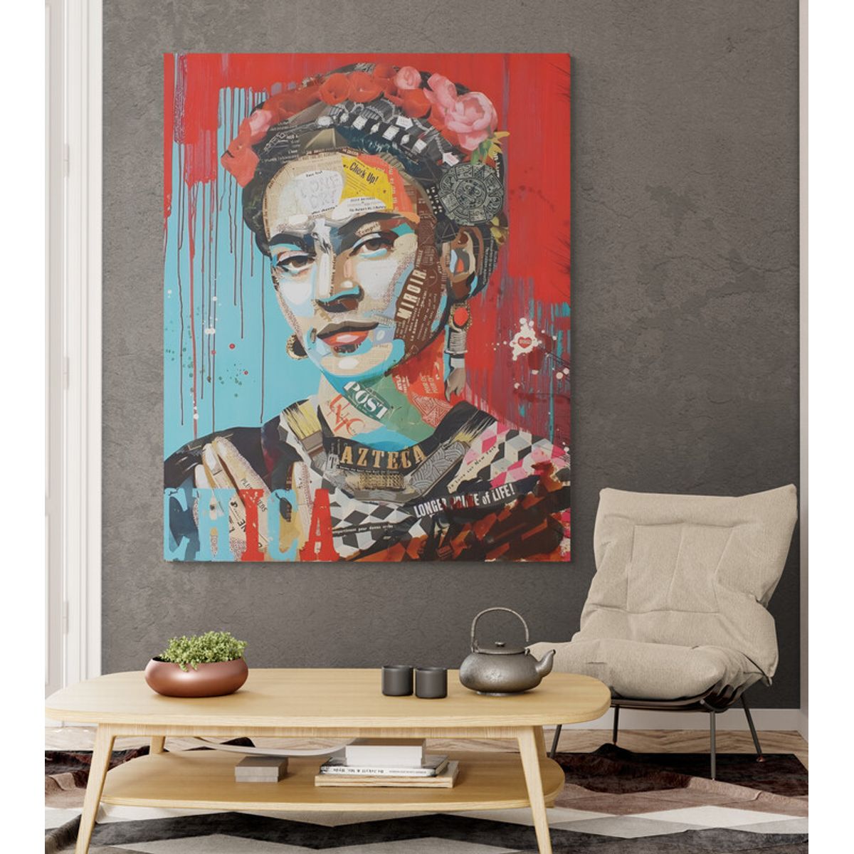 TAYRONA STORE - Cuadro En Lienzo Para La Sala Frida Kahlo 020 40x50cm