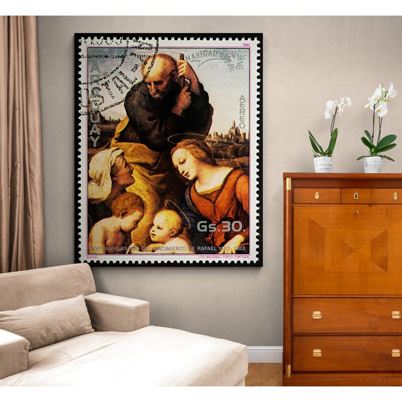 TAYRONA STORE - Cuadro En Lienzo Para La Sala Mujer Estampilla 040 60x75cm