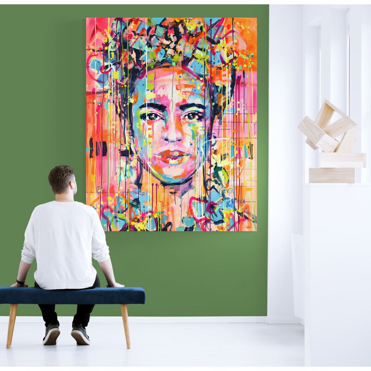 TAYRONA STORE - Cuadro En Lienzo Para La Sala Frida Kahlo 031 80x100cm