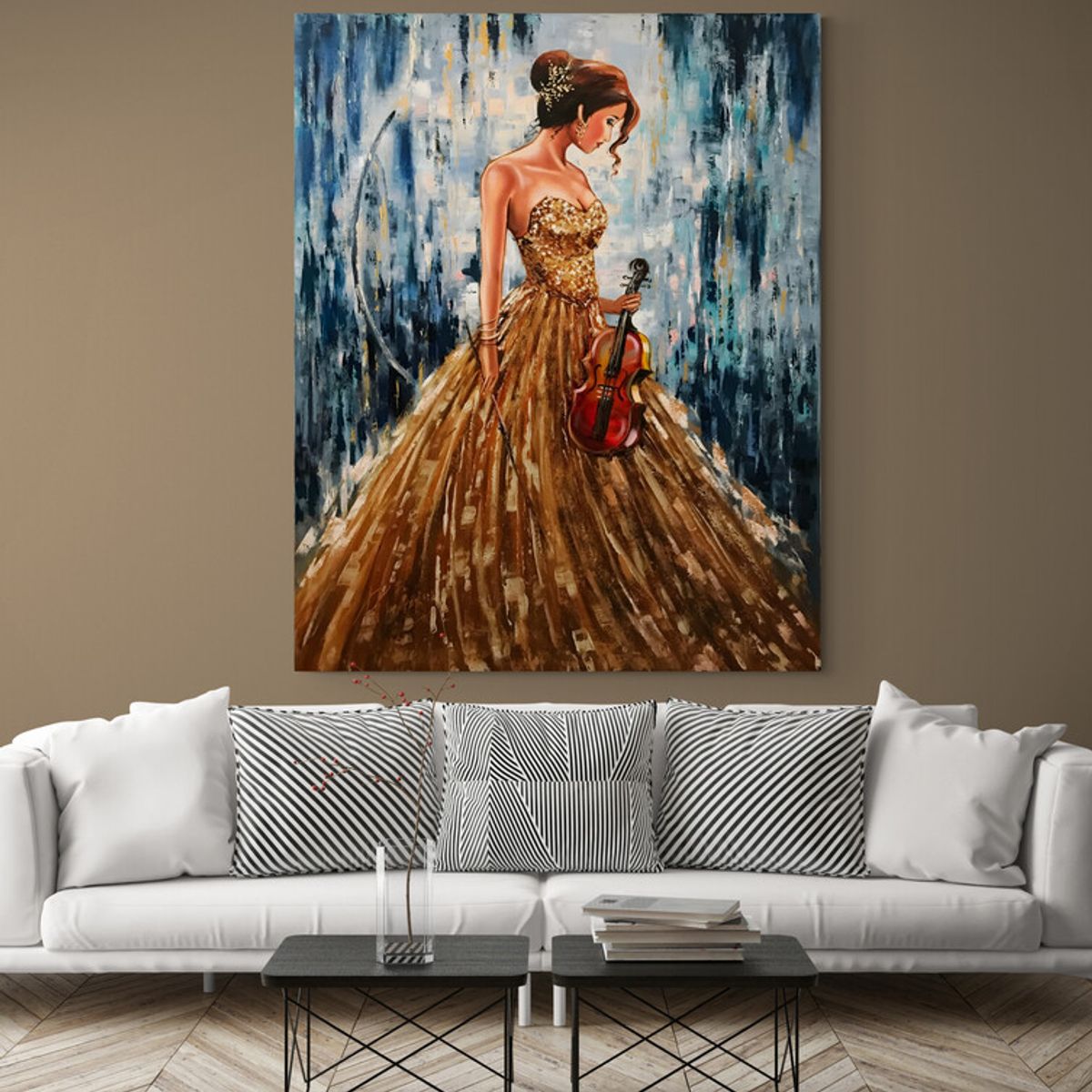 TAYRONA STORE - Cuadro En Lienzo Para La Sala Pintura Mujer 131 40x50cm