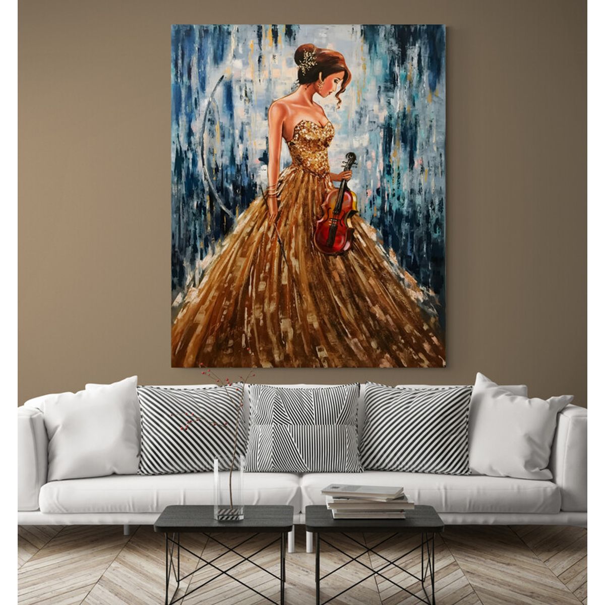 TAYRONA STORE - Cuadro En Lienzo Para La Sala Pintura Mujer 131 40x50cm