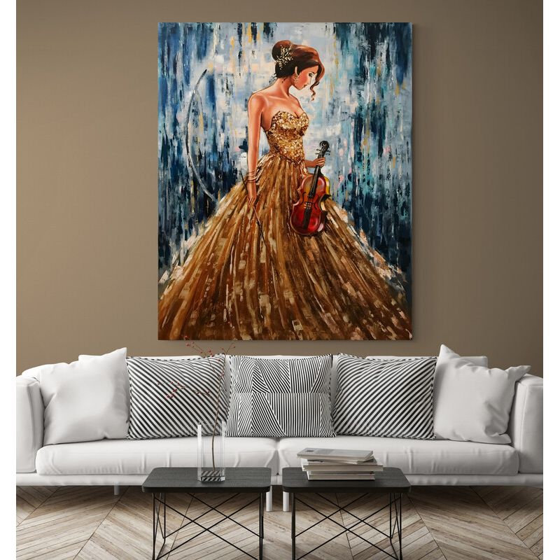 TAYRONA STORE - Cuadro En Lienzo Para La Sala Pintura Mujer 131 60x75cm