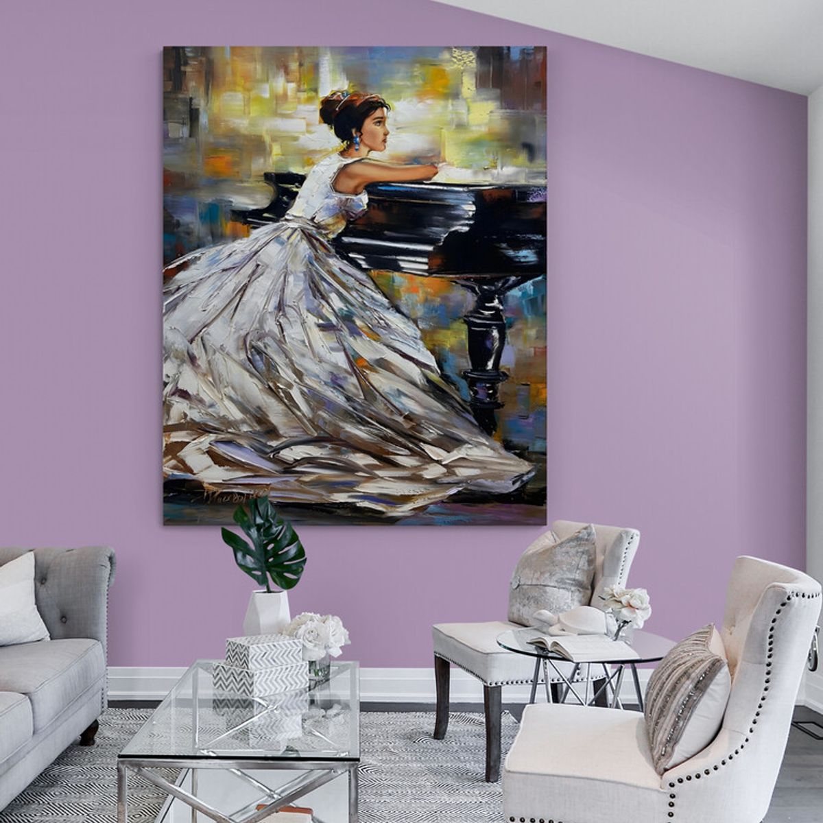 TAYRONA STORE - Cuadro En Lienzo Para La Sala Pintura Mujer 132 120x150cm