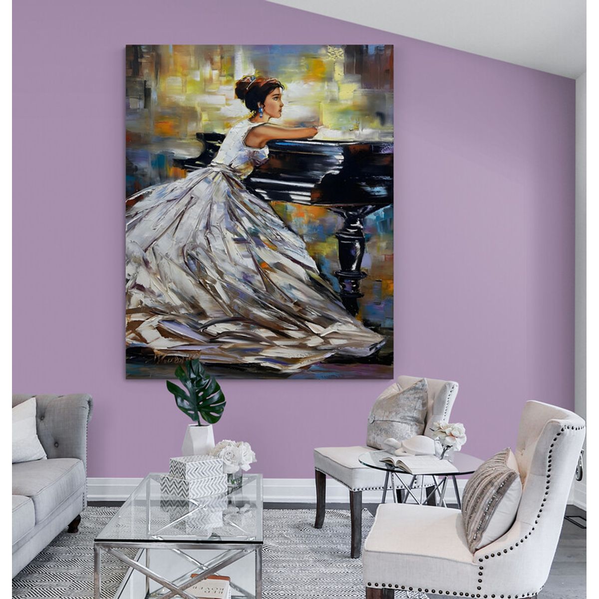 TAYRONA STORE - Cuadro En Lienzo Para La Sala Pintura Mujer 132 120x150cm