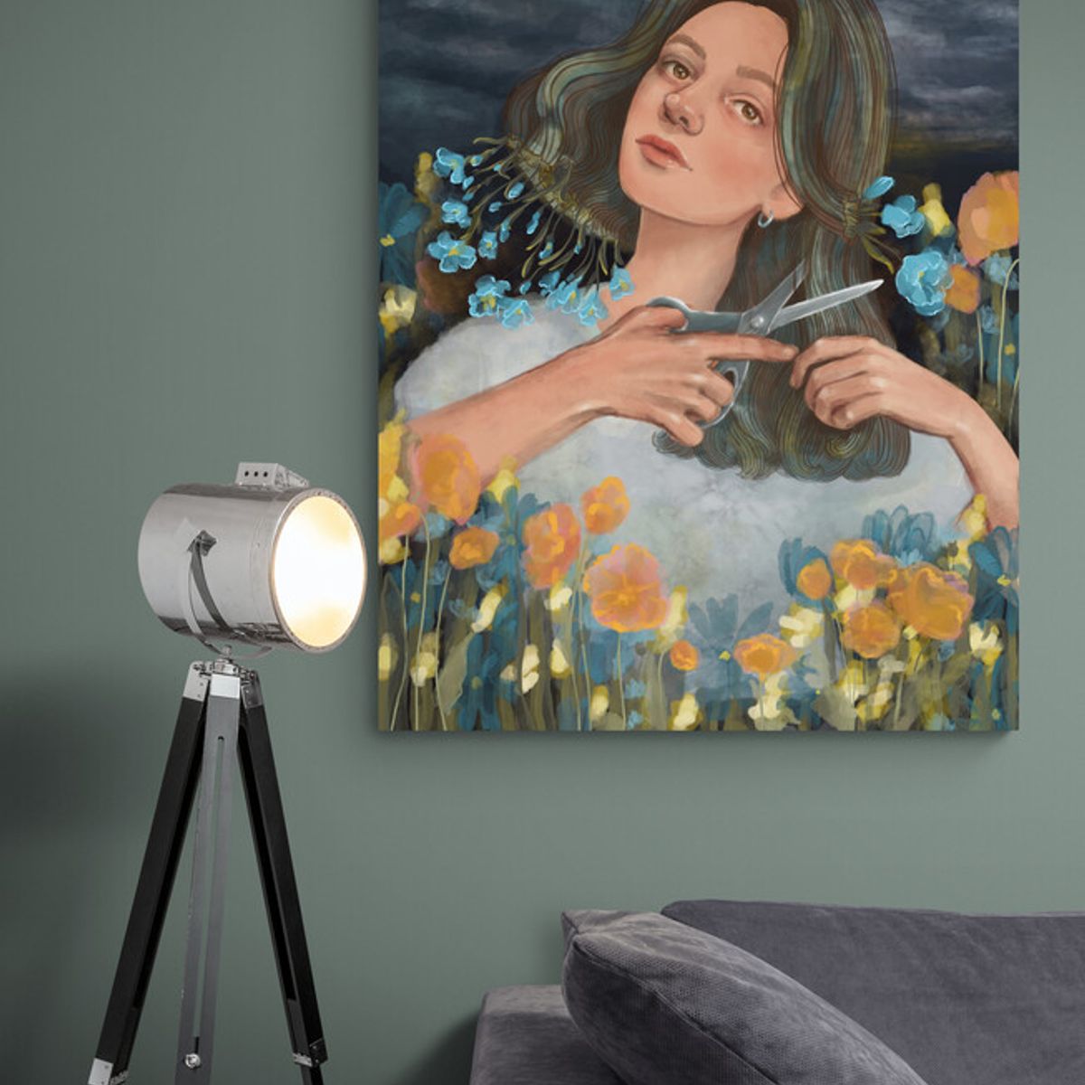 TAYRONA STORE - Cuadro En Lienzo Para La Sala Pintura Mujer 226 120x150cm